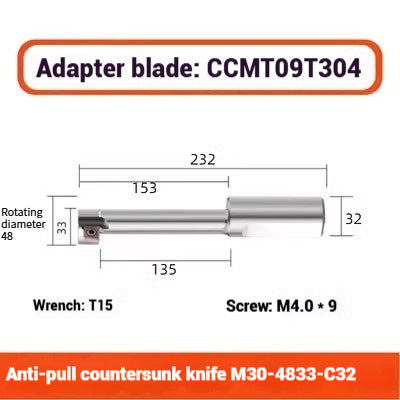 1075-Counterbore Cutter Bar Counterbore Cutter Counterbore Cutter Counterbore Scraper Cutter Counterbore Boring Cutter CNC Counterbore Milling Cutter Bar M16 Shandong Denso Pricision Tools Co.,Ltd.